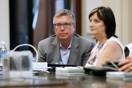 JOHN WOODS / WINNIPEG FREE PRESS
Kelvin Shepherd, President and CEO of Manitoba Hydro and Marina James, Chairperson of the Board of Manitoba Hydro present to the Standing Committee on Crown Corporations at the Manitoba Legislature in Winnipeg Monday, June 25, 2018.