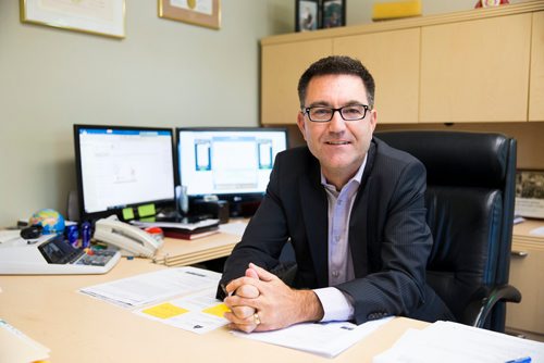 MIKAELA MACKENZIE / WINNIPEG FREE PRESS
Brad Collett, CAO for City of Dauphin, poses in his office at the Dauphin City Hall on Wednesday, June 27, 2018. 
Mikaela MacKenzie / Winnipeg Free Press 2018.