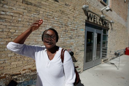 PHIL HOSSACK / WINNIPEG FREE PRESS - Cross town bison meat customer Deirdre Nelson found out Thursday along with other customers that the doors close Saturday at Neechi Commons. See Maggie Mcintosh story. - June 27, 2018