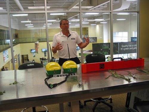 Canstar Community News June 25, 2018 - Branch manager Gary Bohn talked to tour participants about the agronomy laboratory and services offered at Enns Brothers in Portage la Prairie. (ANDREA GEARY/CANSTASR COMMUNITY NEWS)