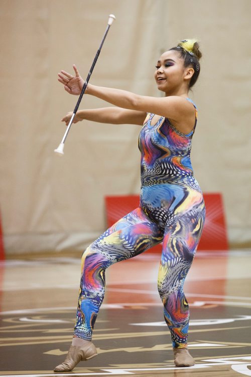 MIKE DEAL / WINNIPEG FREE PRESS
Feisaun Choy from Alberta during the Canadian Baton Twirling Championships at the University of Manitoba Investors Group Athletic Centre Thursday.
180705 - Thursday, July 05, 2018.