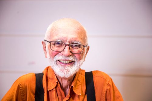 MIKAELA MACKENZIE / WINNIPEG FREE PRESS
Saskatchewan artist Joe Fafard poses in his exhibition at Mayberry Fine Art in Winnipeg on Thursday, July 5, 2018. 
Mikaela MacKenzie / Winnipeg Free Press 2018.