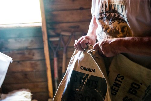 MIKAELA MACKENZIE / WINNIPEG FREE PRESS
David Harder , St Boniface Bag Co owner, poses in his shop among the many wares (including sandbags, jute bags, one-ton tote bags, rolls of burlap, and many other products) in Winnipeg on Thursday, July 5, 2018. The company has been up and running since 1949, and in Harder's family since 1951.
Mikaela MacKenzie / Winnipeg Free Press 2018.