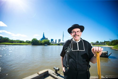 MIKAELA MACKENZIE / WINNIPEG FREE PRESS
Archbishop Albert LeGatt poses by the river in Winnipeg on Thursday, July 5, 2018. Next weekend there will be a re-enactment of the arrival of Father Norbert Provencher, who arrived at Red River on July 15, 1818.
Mikaela MacKenzie / Winnipeg Free Press 2018.