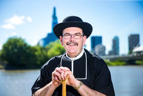 MIKAELA MACKENZIE / WINNIPEG FREE PRESS
Archbishop Albert LeGatt poses by the river in Winnipeg on Thursday, July 5, 2018. Next weekend there will be a re-enactment of the arrival of Father Norbert Provencher, who arrived at Red River on July 15, 1818.
Mikaela MacKenzie / Winnipeg Free Press 2018.