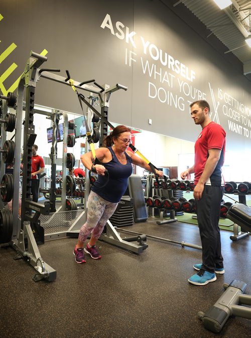 RUTH BONNEVILLE / WINNIPEG FREE PRESS


Description:story 
Carmen Yaeger works out at GoodLife Fitness Winnipeg Regent West with the help of Cameron Makarchuk, her personal trainer Friday morning for story about exercising to reduce stress. Yaeger who is in her 50s, works out to manage work and life stress.

See Joel Schlesinger

July 06, 2018
