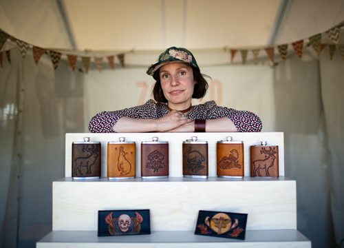 ANDREW RYAN / WINNIPEG FREE PRESS Jewellery artist Nathalie Polischuk had most of her products stolen from her vehicle on the eve of Folk Fest but retains a positive attitude about moving forward and continuing to sell items from her booth Zococo. Shot on July 6, 2018.