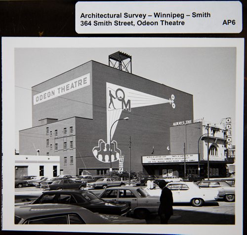 Archives of Manitoba
From the Architectural Survey, August 1970.
The Odeon Theatre, 364 Smith Street.