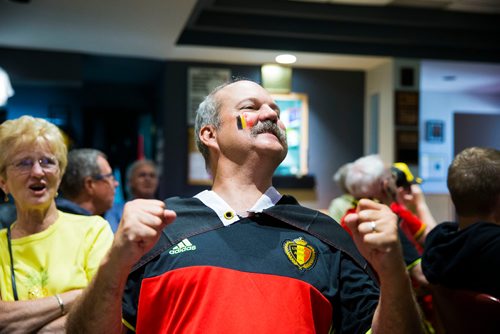 MIKAELA MACKENZIE / WINNIPEG FREE PRESS
Jacques Speliers watches the game at the Belgian Club in Winnipeg on Tuesday, July 10, 2018. 
Mikaela MacKenzie / Winnipeg Free Press 2018.