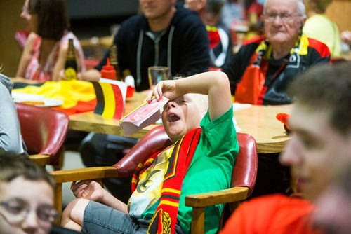 MIKAELA MACKENZIE / WINNIPEG FREE PRESS
Rupert DePape, seven, yawns near the end of the game at the Belgian Club in Winnipeg on Tuesday, July 10, 2018. 
Mikaela MacKenzie / Winnipeg Free Press 2018.