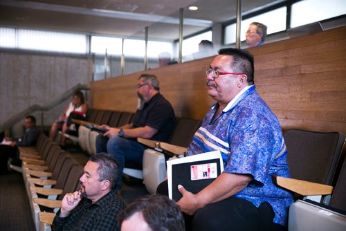 MIKAELA MACKENZIE / WINNIPEG FREE PRESS
Peguis Chief Glenn Hudson waits to speak at the EPC meeting at City Hall in Winnipeg on Wednesday, July 11, 2018. 
Mikaela MacKenzie / Winnipeg Free Press 2018.