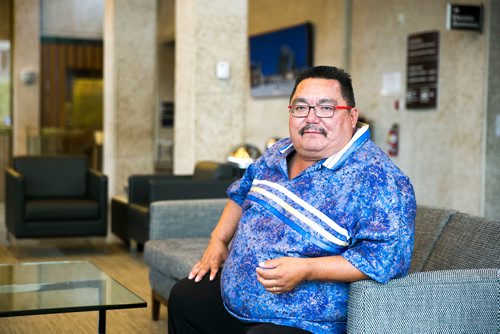 MIKAELA MACKENZIE / WINNIPEG FREE PRESS
Peguis Chief Glenn Hudson waits to speak at the EPC meeting at City Hall in Winnipeg on Wednesday, July 11, 2018. 
Mikaela MacKenzie / Winnipeg Free Press 2018.