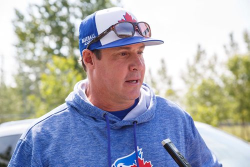 MIKE DEAL / WINNIPEG FREE PRESS
The Blue Jays Baseball Academy set up in Île-des-Chênes, MB, Tuesday making it one of the fourteen Super Camps that are taking place in various towns and cities across the country. The super camps give kids aged 9-16 skills and techniques from former Major Leaguer players.
Former Blue Jays pitcher, Tanyon Sturtze.
180711 - Wednesday, July 11, 2018.