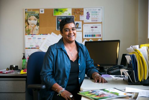 MIKAELA MACKENZIE / WINNIPEG FREE PRESS
Nadine Sookermany, executive director of the Women's Health Clinic, poses for a portrait at the clinic in Winnipeg on Wednesday, July 11, 2018. 
Mikaela MacKenzie / Winnipeg Free Press 2018.