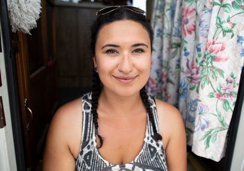 ANDREW RYAN / WINNIPEG FREE PRESS  A group of young people have been walking long distance to raise awareness for missing and murdered indigenous women and will be walking through Winnipeg on July 15, 2018. Pictured is Tianna Fillo, (Niibin).  Shot on July 14, 2018.