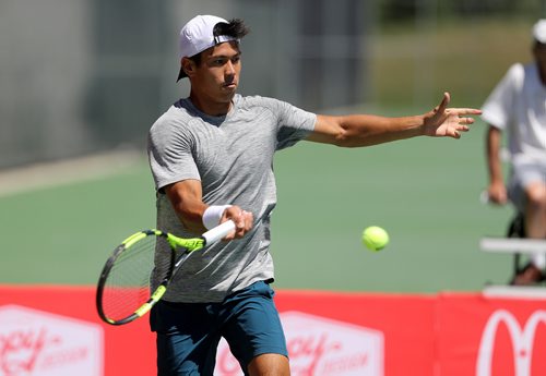 TREVOR HAGAN / WINNIPEG FREE PRESS
Jason Kubler, of Australia defeats Lucas Miedler of Austria, at the Winnipeg National Bank Challenger event at the Winnipeg Lawn Tennis Club, Sunday, July 15, 2018.