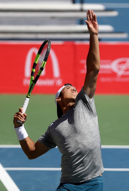 TREVOR HAGAN / WINNIPEG FREE PRESS
Jason Kubler, of Australia defeats Lucas Miedler of Austria, at the Winnipeg National Bank Challenger event at the Winnipeg Lawn Tennis Club, Sunday, July 15, 2018.