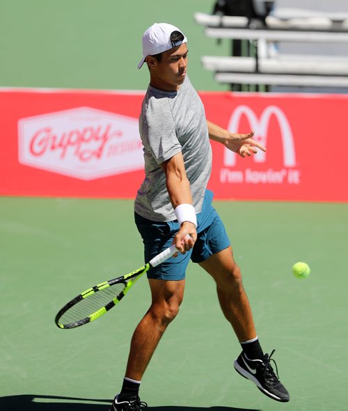 TREVOR HAGAN / WINNIPEG FREE PRESS
Jason Kubler, of Australia defeats Lucas Miedler of Austria, at the Winnipeg National Bank Challenger event at the Winnipeg Lawn Tennis Club, Sunday, July 15, 2018.