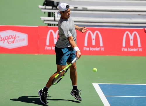 TREVOR HAGAN / WINNIPEG FREE PRESS
Jason Kubler, of Australia defeats Lucas Miedler of Austria, at the Winnipeg National Bank Challenger event at the Winnipeg Lawn Tennis Club, Sunday, July 15, 2018.