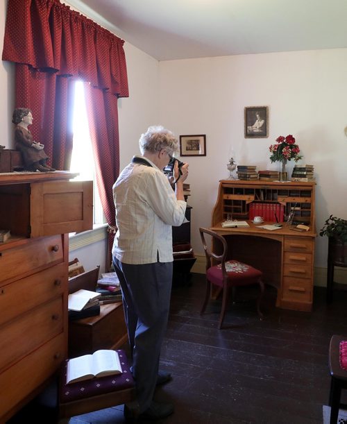 RUTH BONNEVILLE / WINNIPEG FREE PRESS

Nellie McClung Heritage site tour.  Photo of  FWIC member, Marjorie Goodard, taking a photo of the room where Nellie penned two of her 16 books.

Photos of members of the Federated Women's Institutes of Canada (FWIC) touring Nellie McClungs Heritage Site in Manitou, Manitoba Monday.  For story by Bill Redekop.


 The site includes two homes that she lived in, The Hazel cottage that she boarded in with the Hasselfield family when she  began her career as a teacher in Manitou at the age of16 years old and McClung House where she penned two of her 16 books and gave birth to four of their five children in Manitou and raised them in McClung House.  The 3rd home on the site is a typical log home from her era with artifacts and gift store. 

See story Redekop story.  


July 16, 2018 

