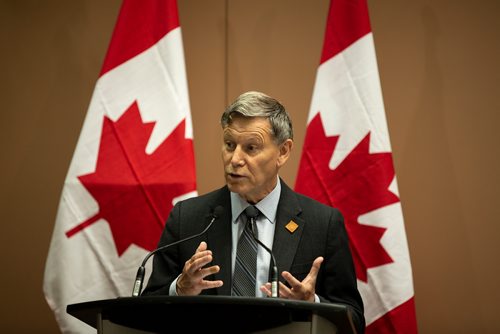 ANDREW RYAN / WINNIPEG FREE PRESS  Terry Duguid, Parliamentary Secretary for Status of Women, speaks on stage to help announce the a new federal funding allotment to help improve women's presence in information and communication technologies on July 17, 2018.