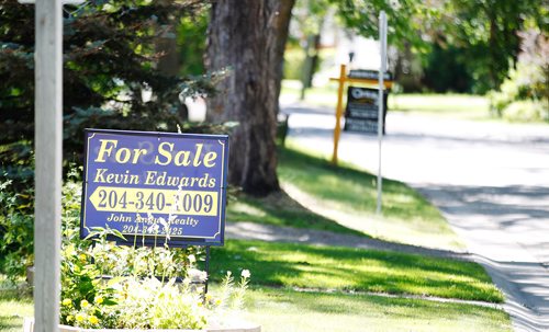 PHIL HOSSACK / WINNIPEG FREE PRESS - 49.8 POWERVIEW/PINE FALLS - For sale signs front homes and businesses all through the former milltown.   See Ryan's story.  - July 17, 2018