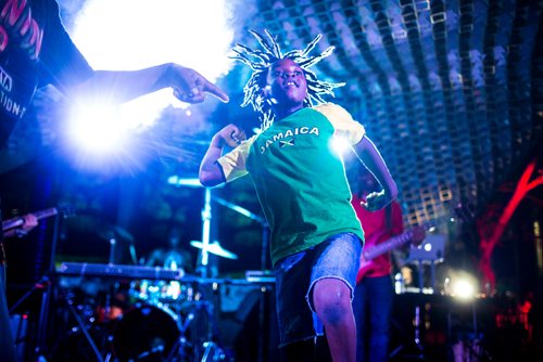MIKAELA MACKENZIE / WINNIPEG FREE PRESS
Tafari Rhoden, six, dances at the Soca Reggae Festival at Old Market Square in Winnipeg on Friday, July 13, 2018. 24hourproject
Mikaela MacKenzie / Winnipeg Free Press 2018.