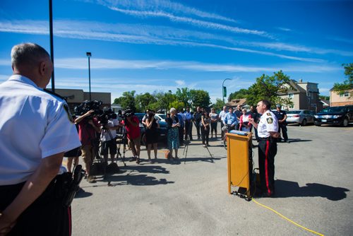 MIKAELA MACKENZIE / WINNIPEG FREE PRESS
Chief Danny Smyth speaks at a media briefing outlining rising crime rates and the methods being taken to combat them in Winnipeg on Wednesday, July 18, 2018. 
Mikaela MacKenzie / Winnipeg Free Press 2018.