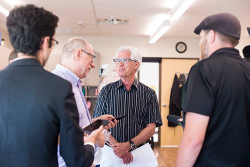 MIKAELA MACKENZIE / WINNIPEG FREE PRESS
Jim Carr, Member of Parliament for Winnipeg South Centre, speaks to the media about the Canada Child Benefit at Harrow Co-op Childrens Centre in Winnipeg on Thursday, July 19, 2018. 
Mikaela MacKenzie / Winnipeg Free Press 2018.