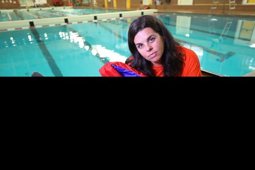 RUTH BONNEVILLE / WINNIPEG FREE PRESS

Portrait of Ready Set Swim founder, Rishona Hyman, next to pool to help promote the importance of learning to swim and water safety at Cindy Klassen Recreation Complex Thursday.  

For story on the launch of new free swim program, Ready Set Swim, which will provide  free swimming lessons to children ages 6 to 18, including newcomers to Canada who are among the highest at risk of drowning.

See story.  
July 19,  2018 

