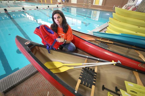 RUTH BONNEVILLE / WINNIPEG FREE PRESS

Portrait of Ready Set Swim founder, Rishona Hyman, next to pool to help promote the importance of learning to swim and water safety at Cindy Klassen Recreation Complex Thursday.  

For story on the launch of new free swim program, Ready Set Swim, which will provide  free swimming lessons to children ages 6 to 18, including newcomers to Canada who are among the highest at risk of drowning.

See story.  
July 19,  2018 

