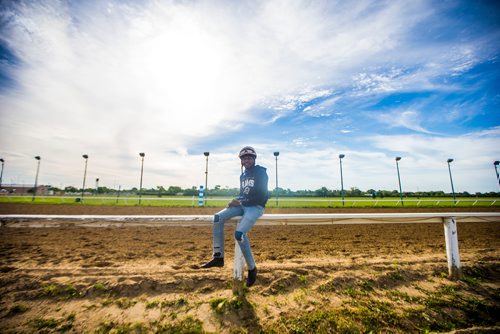 MIKAELA MACKENZIE / WINNIPEG FREE PRESS
Jockey Antonio Whitehall poses for a portrait at the Assiniboia Downs in Winnipeg on Thursday, July 19, 2018. 
Mikaela MacKenzie / Winnipeg Free Press 2018.