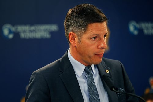 PHIL HOSSACK / WINNIPEG FREE PRESS - Mayor Brian Bowman at the Monday morning police press briefing. See story.   - July 23, 2018