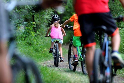 RUTH BONNEVILLE / WINNIPEG FREE PRESS

Standup  photo 


Mike Pizzi and his three kids, Jianna (9yrs, pink), Julen (9yrs, twin, orange) and Luca (red), bike the trails to a lunch spot where they planned to have a picnic at Beaudry Park Monday.  




July 23,  2018 

