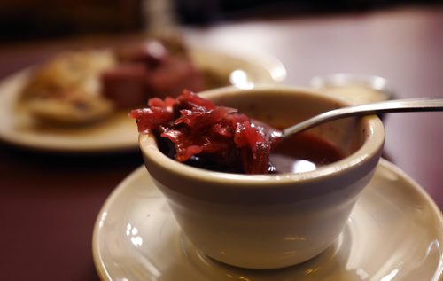 RUTH BONNEVILLE / WINNIPEG FREE PRESS


Alycia's restaurant and buffet lunch with traditional Ukrainian dishes now open at the Albert. 
- sausage, pierogies, borscht. 
See story 


July 24,  2018 

