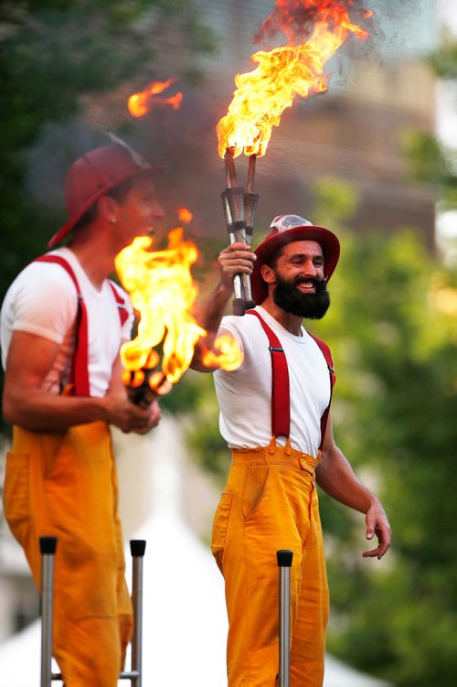 JOHN WOODS / WINNIPEG FREE PRESS
Circus Firemen perform at the Fringe in Winnipeg Tuesday, July 24, 2018.