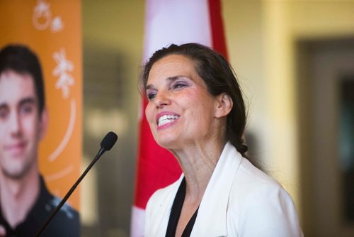 MIKAELA MACKENZIE / WINNIPEG FREE PRESS
Minister of Science and Sport Kristy Duncan makes a culinary research funding announcement at Red River College in Winnipeg on Wednesday, July 25, 2018. 
Winnipeg Free Press 2018.