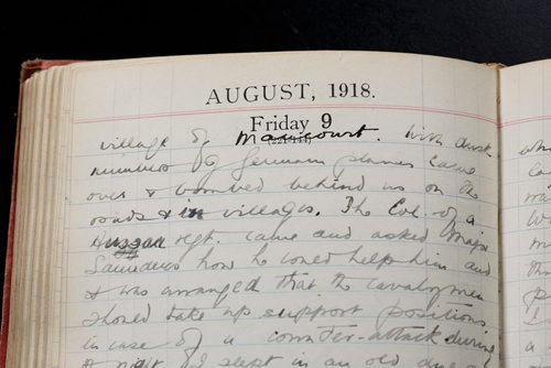 MIKE DEAL / WINNIPEG FREE PRESS
Captain Chaplain James Whillans' personal diary from the first World War.
180725 - Wednesday, July 25, 2018.