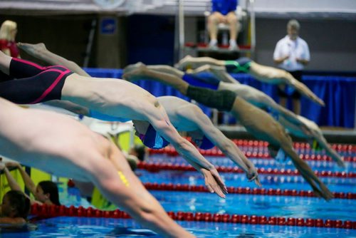 MIKAELA MACKENZIE / WINNIPEG FREE PRESS
Ethan Boyle swims the men's 14-18 freestyle 800m at the Canadian junior championship swim meet at the Pan Am Pool in Winnipeg on Wednesday, July 25, 2018. 
Winnipeg Free Press 2018.