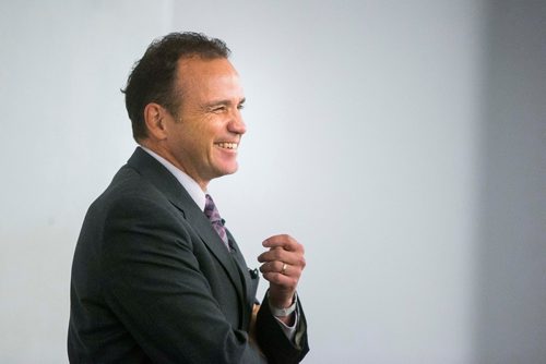 MIKAELA MACKENZIE / WINNIPEG FREE PRESS
Police Chief Danny Smyth speaks at the Winnipeg Police Service Diversity Career Exhibition, open to Indigenous and newcomer community members interested in a career in law enforcement, at the Winnipeg Police Headquarters in Winnipeg on Thursday, July 26, 2018. 
Winnipeg Free Press 2018.