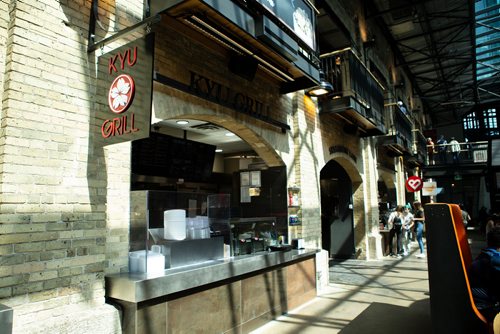 ANDREW RYAN / WINNIPEG FREE PRES The Kyu Grill store front sign seen at The Forks Atrium on July 26, 2018.