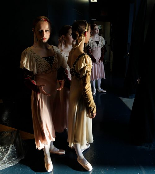 PHIL HOSSACK / WINNIPEG FREE PRESS - RWB Ballet students wait in the wings to perform in front of a huge crowd at Assiniboine Park Thursday evening for the annual RWB Ballet in the Park performances. - July 26, 2018