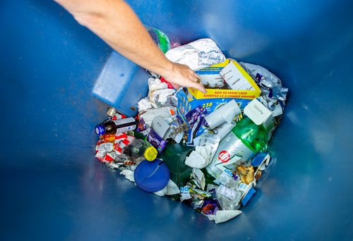 ANDREW RYAN / WINNIPEG FREE PRES Although many items in this recycling bin are made from what residents may think are recyclable materials many fall outside of the category. Reporter Jill Wilson looked through Wolseley residents' recycling bins for misplaced items on July 26, 2018.