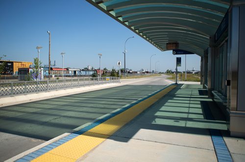 ANDREW RYAN / WINNIPEG FREE PRESS The empty Jubilee BRT terminal before Jenny Motkaluk makes a speech criticizing Winnipeg mayor Brian Bowman for investing millions into the infrastructure on July 27, 2018.