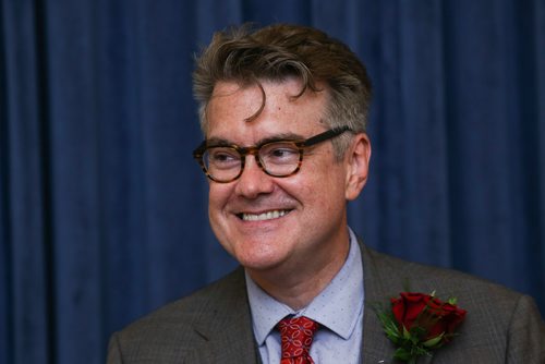 MIKE DEAL / WINNIPEG FREE PRESS
Manitoba Liberal Leader Dougald Lamont is sworn in as a MLA during a ceremony in the Manitoba Legislative Building Friday afternoon.
180727 - Friday, July 27, 2018.