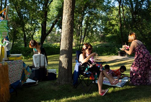 ANDREW RYAN / WINNIPEG FREE PRESS Gina Arroza was surprised by her family and co-workers with a 50th birthday bash in Kildonan Park Friday, July 13, 2018. FOR STACEY THIDRICKSONS 7 P.M. GATHERING IN KILDONAN PARK, 24-HOUR FOOD FOR THOUGHT PROJECT 24hourproject