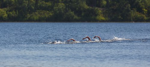 MIKE DEAL / WINNIPEG FREE PRESS
2018 Canadian Junior Swimming Championships Open Water women 15-17 finals at St. Malo Provincial Park Monday morning.
180730 - Monday, July 30, 2018.
