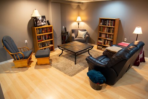 ANDREW RYAN / WINNIPEG FREE PRESS The basement family room of 17 Rosa Ave. in Lorette which boasts over 3000 square feet of livable space. Shot on July 31, 2018.