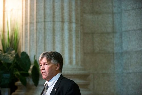 MIKAELA MACKENZIE / WINNIPEG FREE PRESS
Ian Wishart, former Minister of Education and Training, at the cabinet shuffle at the Manitoba Legislative Building in Winnipeg on Wednesday, Aug. 1, 2018. 
Winnipeg Free Press 2018.