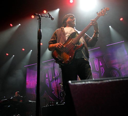 PHIL HOSSACK / WINNIPEG FREE PRESS - Founding member Teddy Gentry works the bass on stage at Bell/MTS centre Wednesday evening.  - August 1, 2018